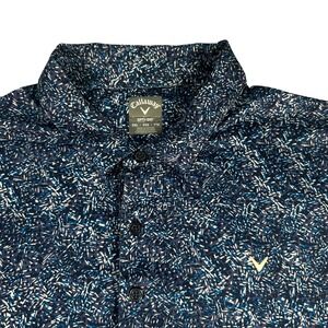 Callaway Opti-Dri XXL Golf Polo Shirt Blue White Abstract Short Sleeve Mens